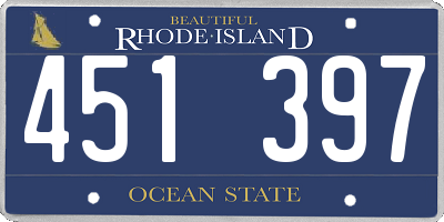 RI license plate 451397