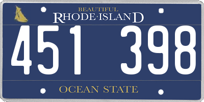 RI license plate 451398