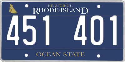 RI license plate 451401