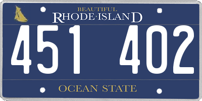 RI license plate 451402