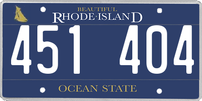 RI license plate 451404