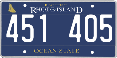 RI license plate 451405