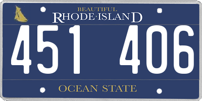 RI license plate 451406