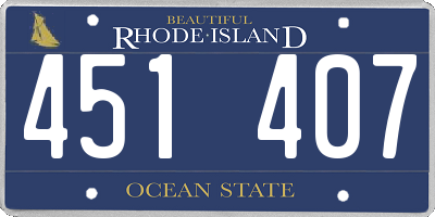 RI license plate 451407