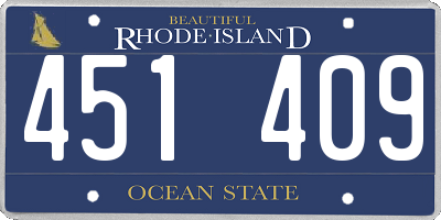 RI license plate 451409