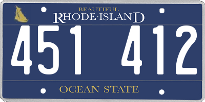 RI license plate 451412