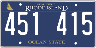 RI license plate 451415