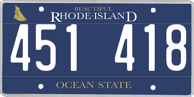 RI license plate 451418