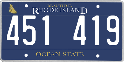 RI license plate 451419