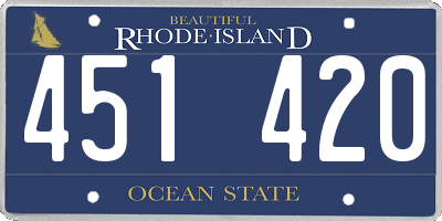 RI license plate 451420