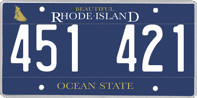 RI license plate 451421