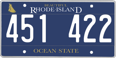 RI license plate 451422