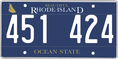 RI license plate 451424