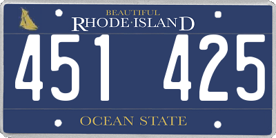 RI license plate 451425