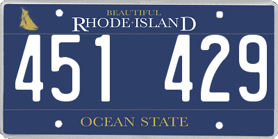 RI license plate 451429