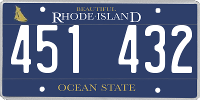 RI license plate 451432