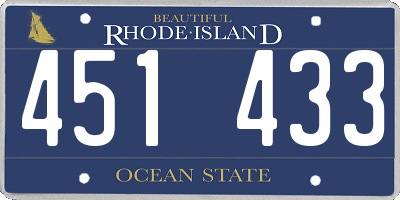 RI license plate 451433