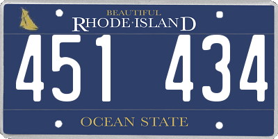 RI license plate 451434