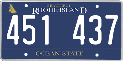 RI license plate 451437
