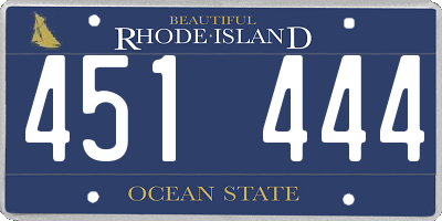 RI license plate 451444