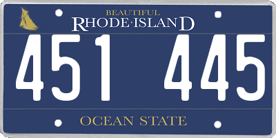 RI license plate 451445