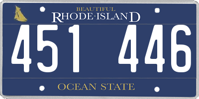 RI license plate 451446