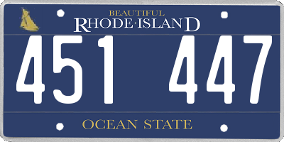 RI license plate 451447