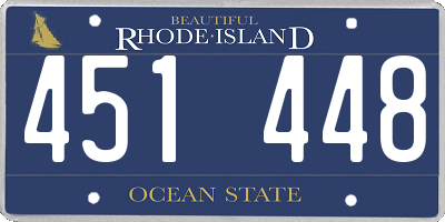 RI license plate 451448
