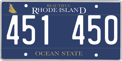 RI license plate 451450