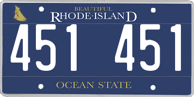 RI license plate 451451