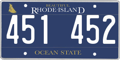 RI license plate 451452
