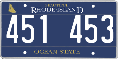 RI license plate 451453