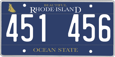 RI license plate 451456