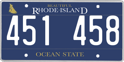 RI license plate 451458