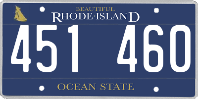 RI license plate 451460