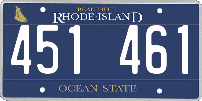 RI license plate 451461