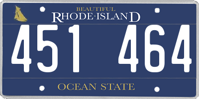 RI license plate 451464