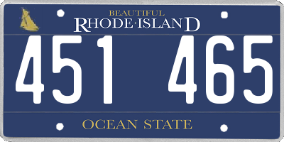 RI license plate 451465
