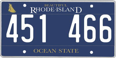 RI license plate 451466