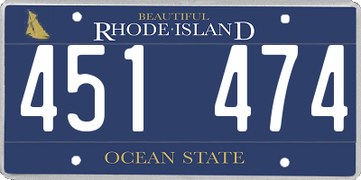 RI license plate 451474