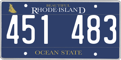 RI license plate 451483