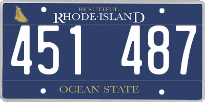 RI license plate 451487