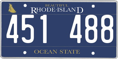 RI license plate 451488