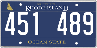 RI license plate 451489