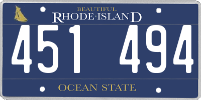 RI license plate 451494