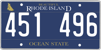 RI license plate 451496