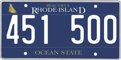 RI license plate 451500