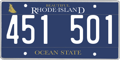 RI license plate 451501