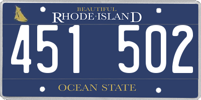 RI license plate 451502