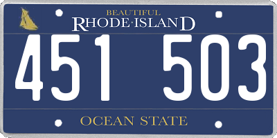 RI license plate 451503